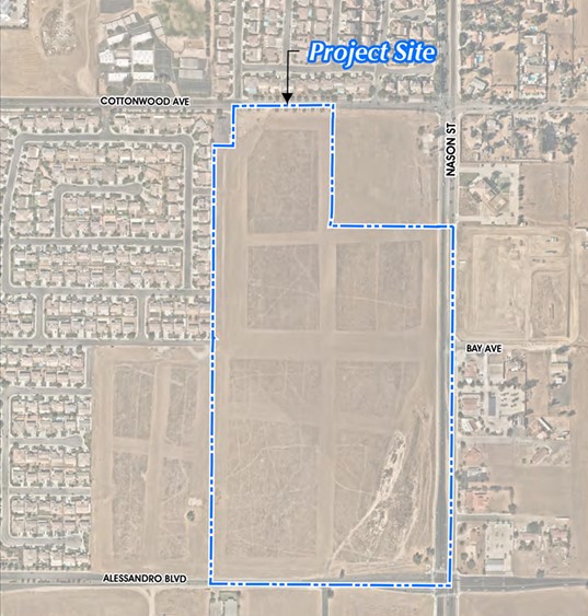 Map of Town Center at Moreno Valley Project location.